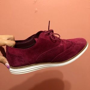 cole haan grand.os wingtip oxfords - magenta